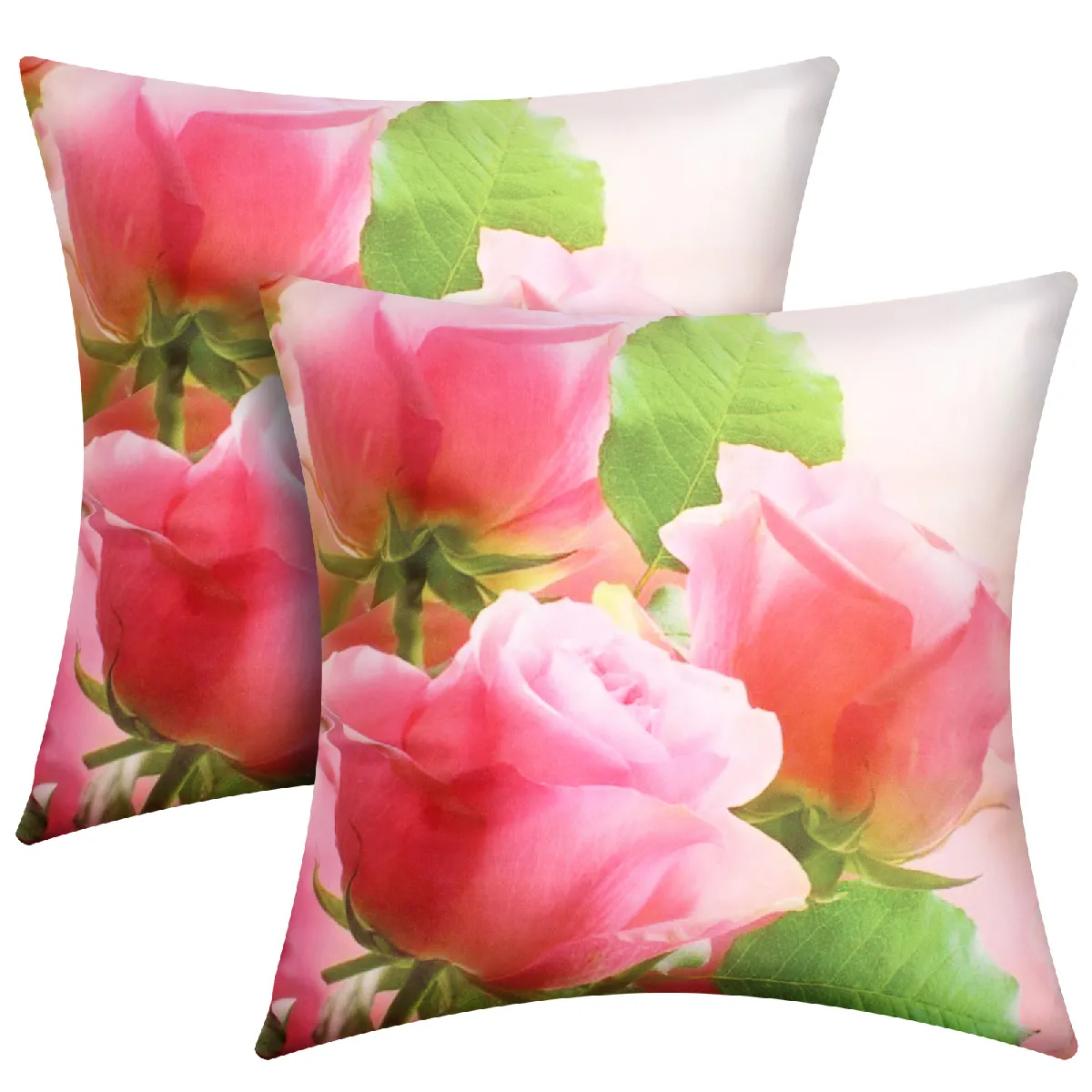 AVIZAR Housses de coussin Motif Bouquet de Rose