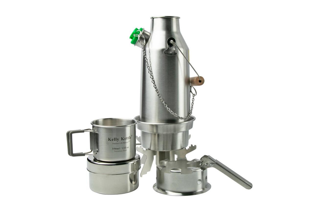 Kelly Kettle Trekker Kit, roestvrijstaal, eenpersoons kookset