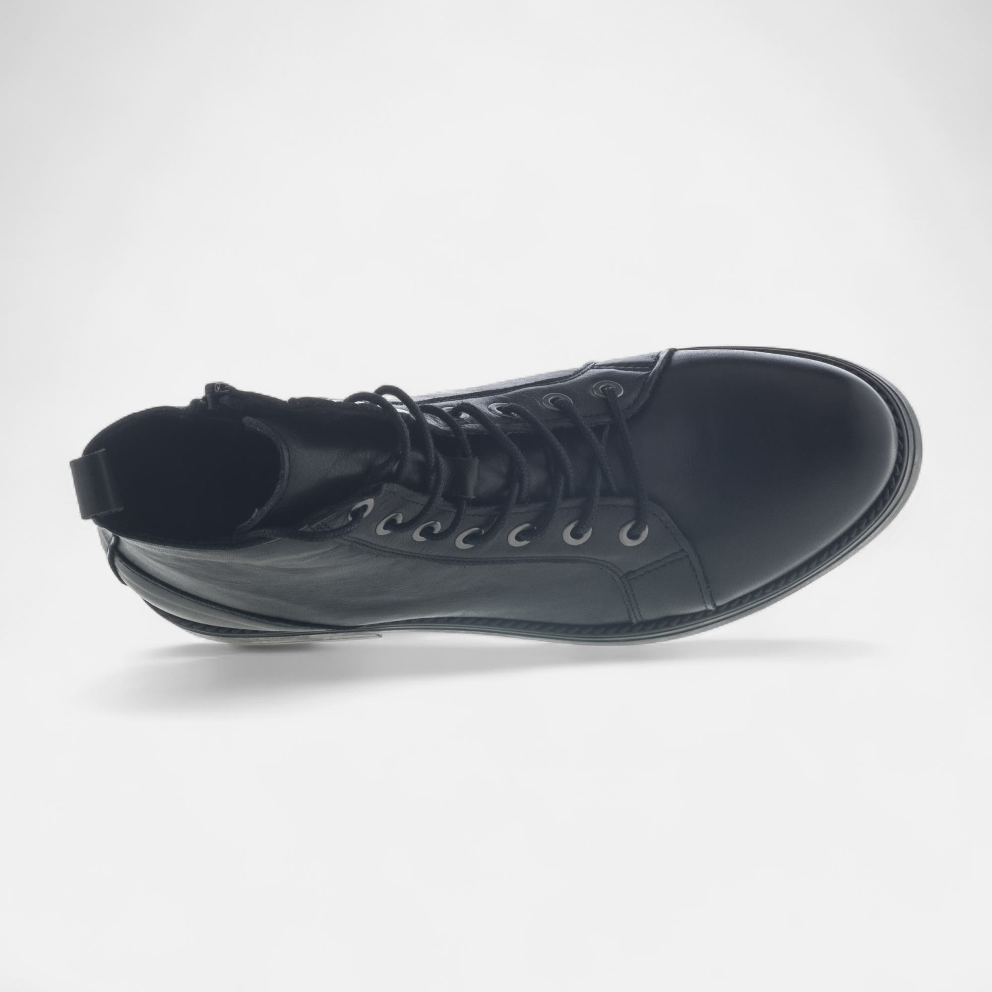 Bottines à lacets Femme en cuir noir