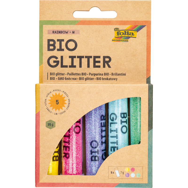 Folia BIO Glitter Set, Rainbow M, assortiert
