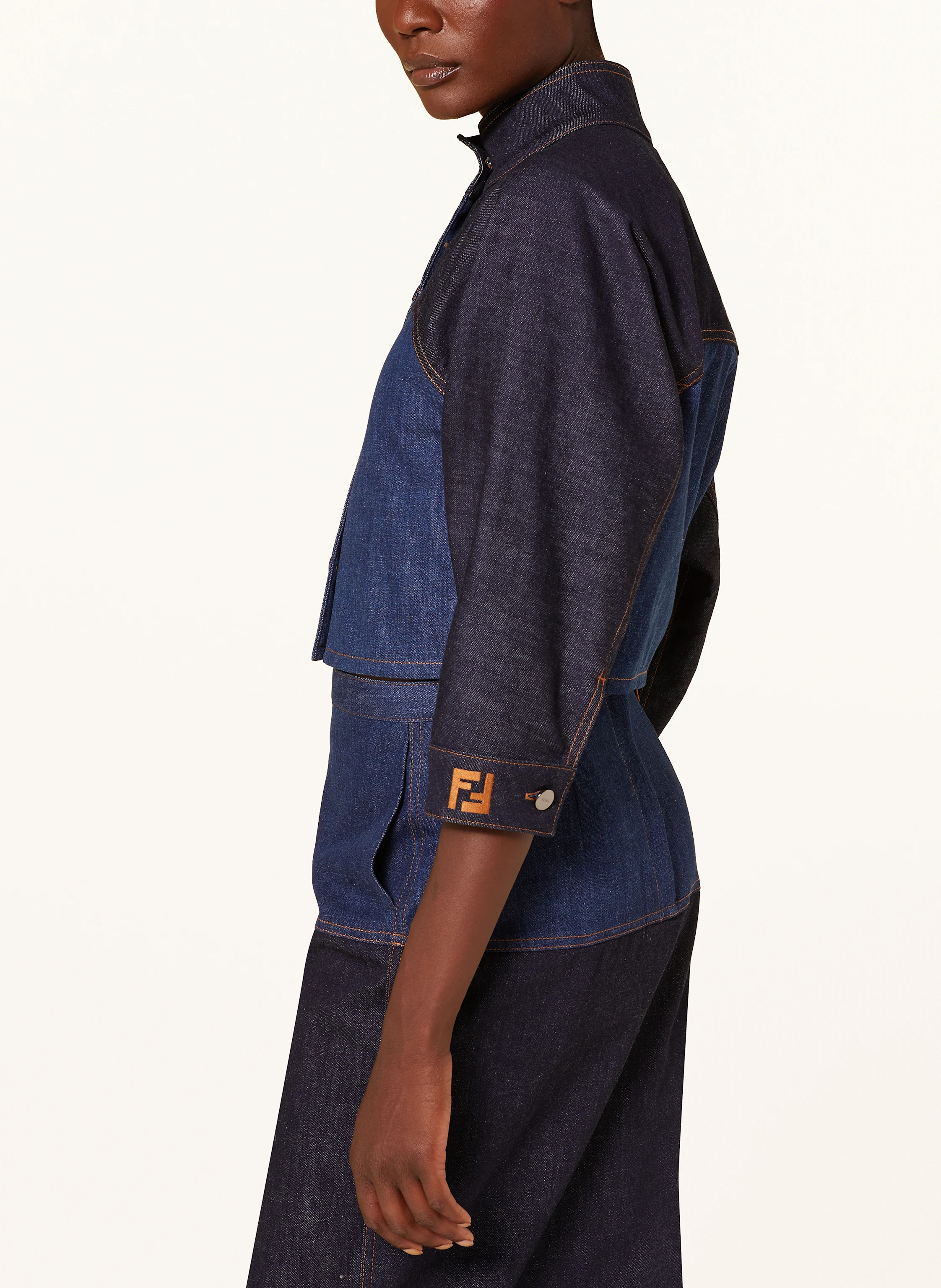 FENDI Cropped-Jeansjacke mit 3/4-Arm