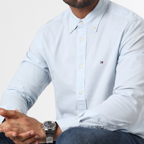 Chemise Manches Longues Core 1985 Flex Oxford 5037 Bleu Clair