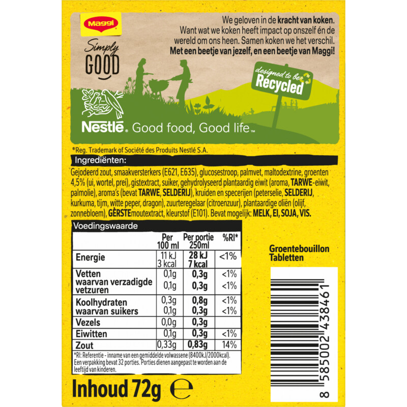 Maggi Groente bouillon minder zout