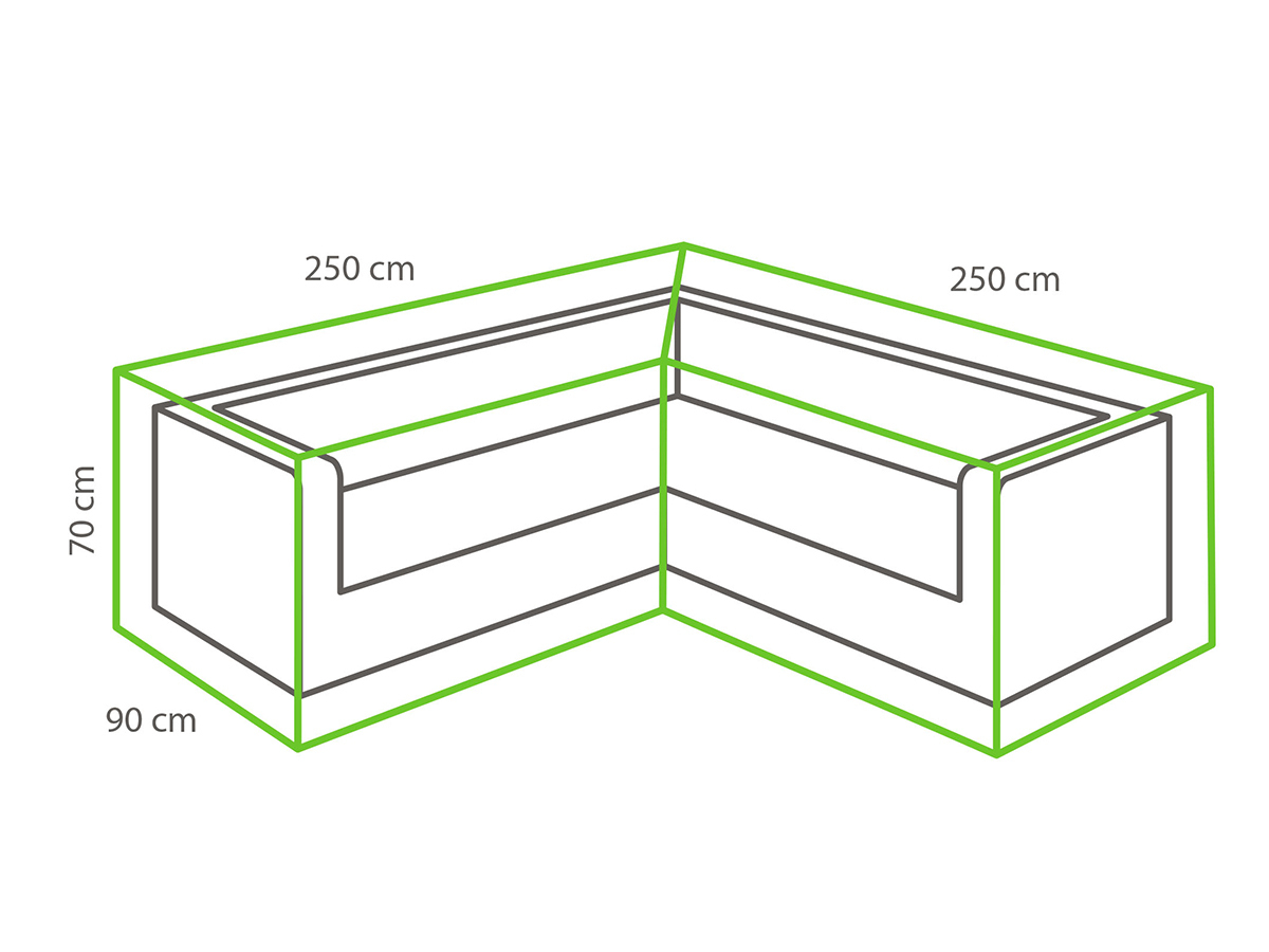 Winza deluxe 250 x 250 x 70 cm L loungesethoes