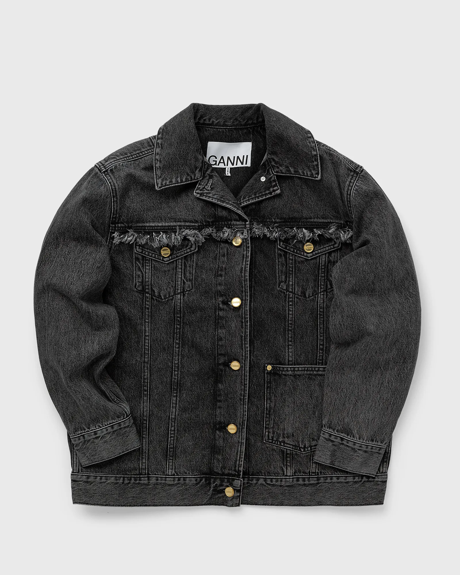 Ganni Snow Washed Denim Oversized Jacket