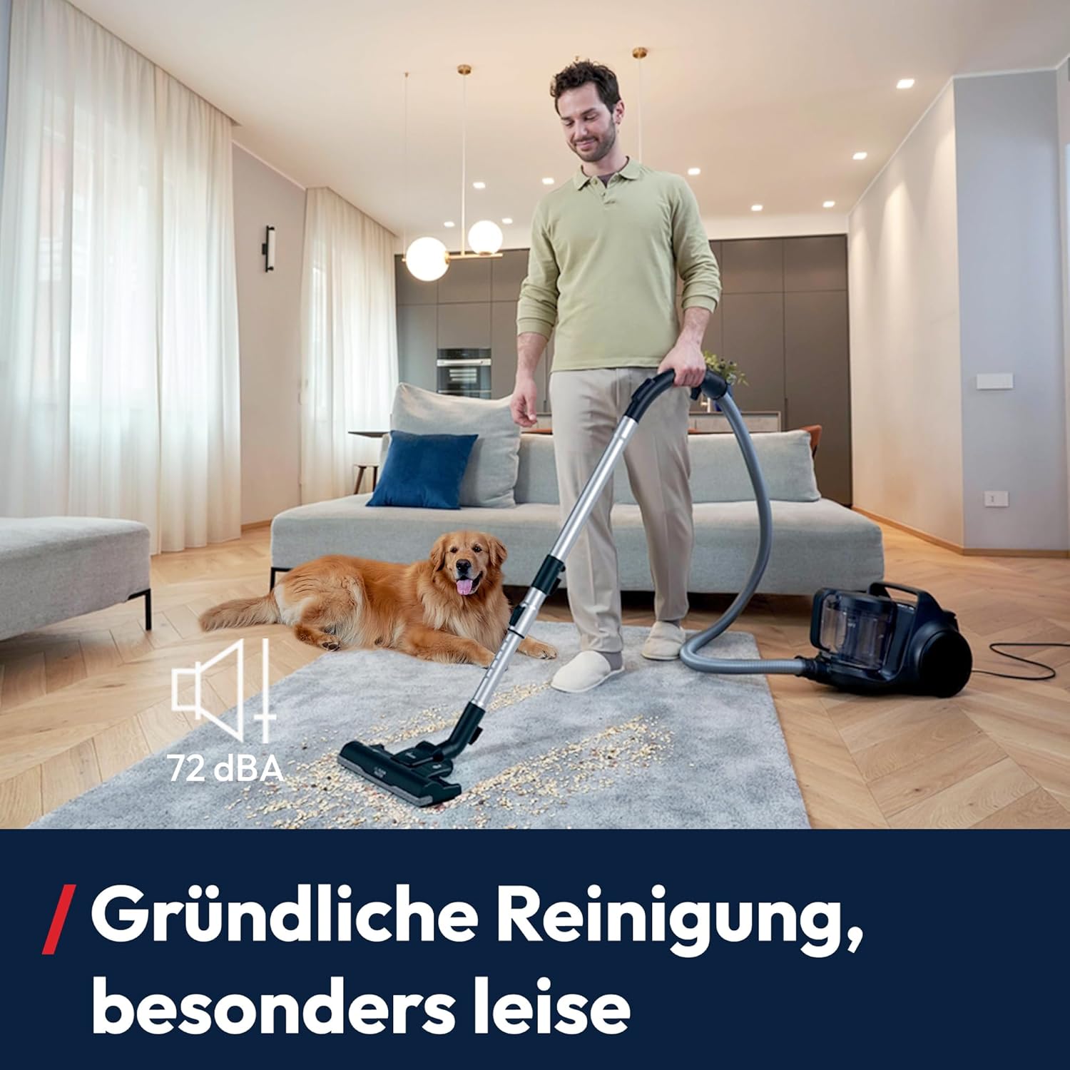 Hoover HP2 leistungsstarker Bodenstaubsauger ohne Beutel für Hartböden & Teppiche, leicht & kompakt, EPA-Staubfilter, 2,5 L Staubbehälter, integriertes Zubehör, 850 W, 10 m Arbeitsradius [HP2Z10A]