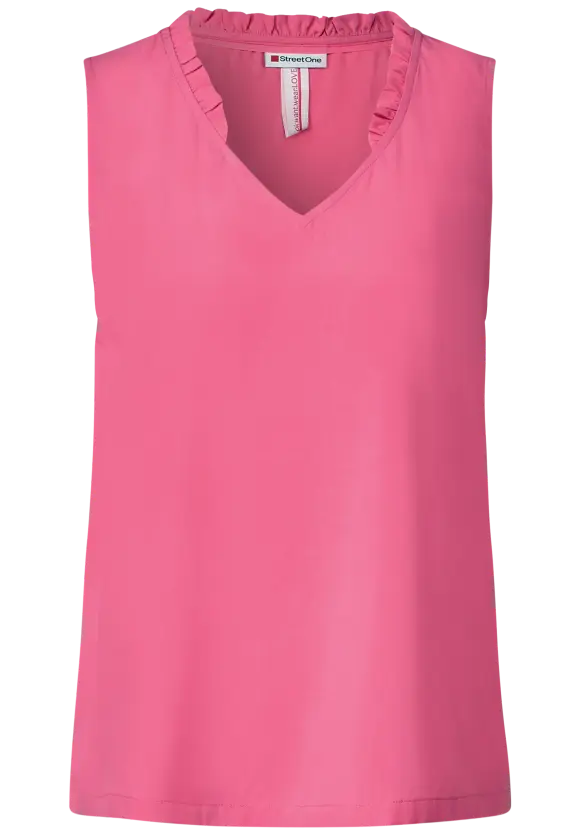 Top mit Rüschen - berry rose