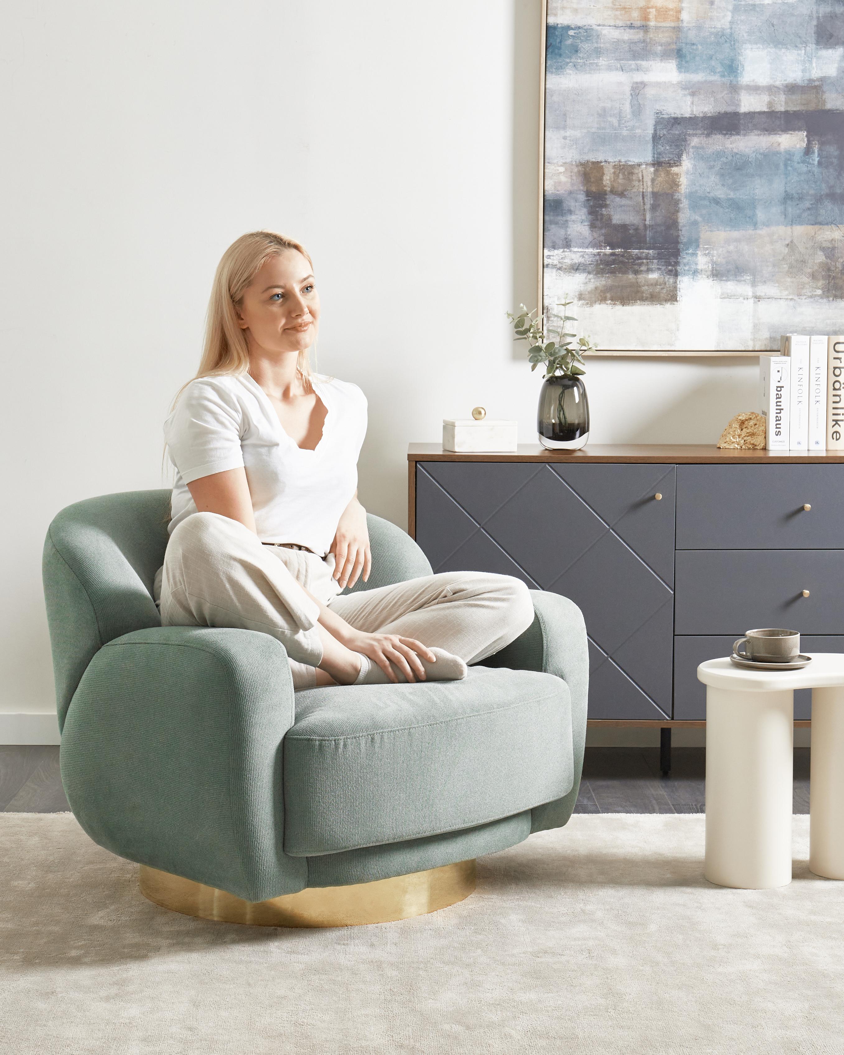 Fauteuil LEJRE Stof Lichtgroen