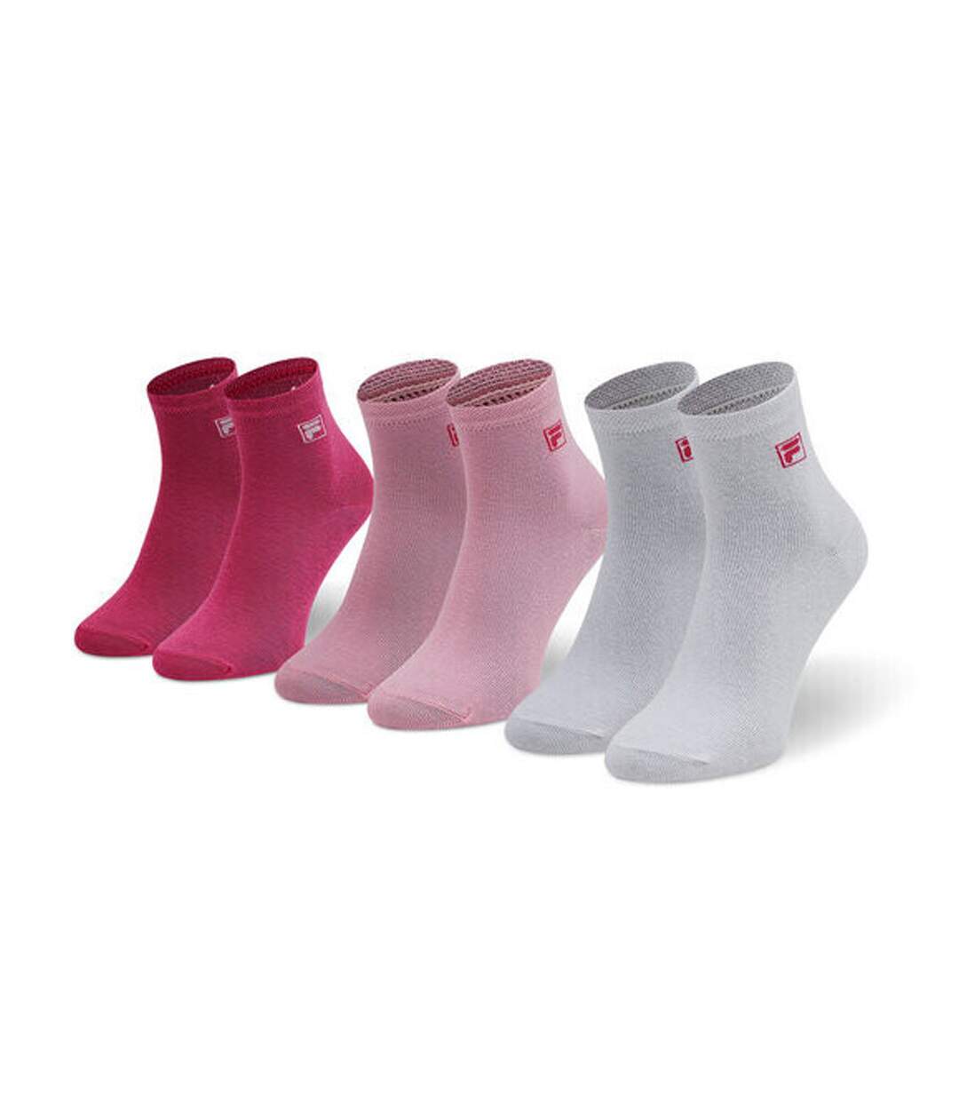X3 Paires de Chaussettes Rose/Blanc Mixte Fila Quarter