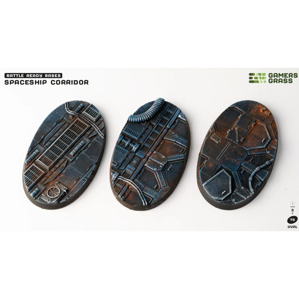 Spaceship Corridor Bases, Oval 75mm (x3)