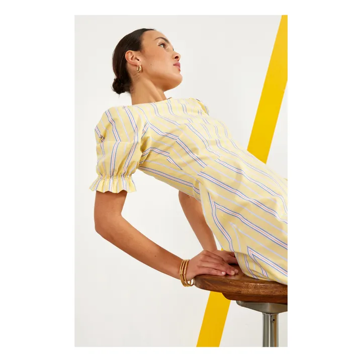 Maria de la Orden Robe Rhea Rayures | Jaune