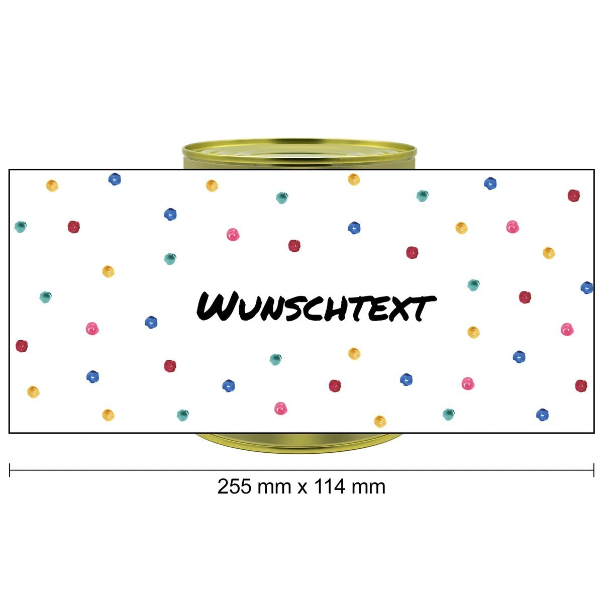Personalisierte Geschenkdose - Teddybär (Motiv: Farbkleckse)