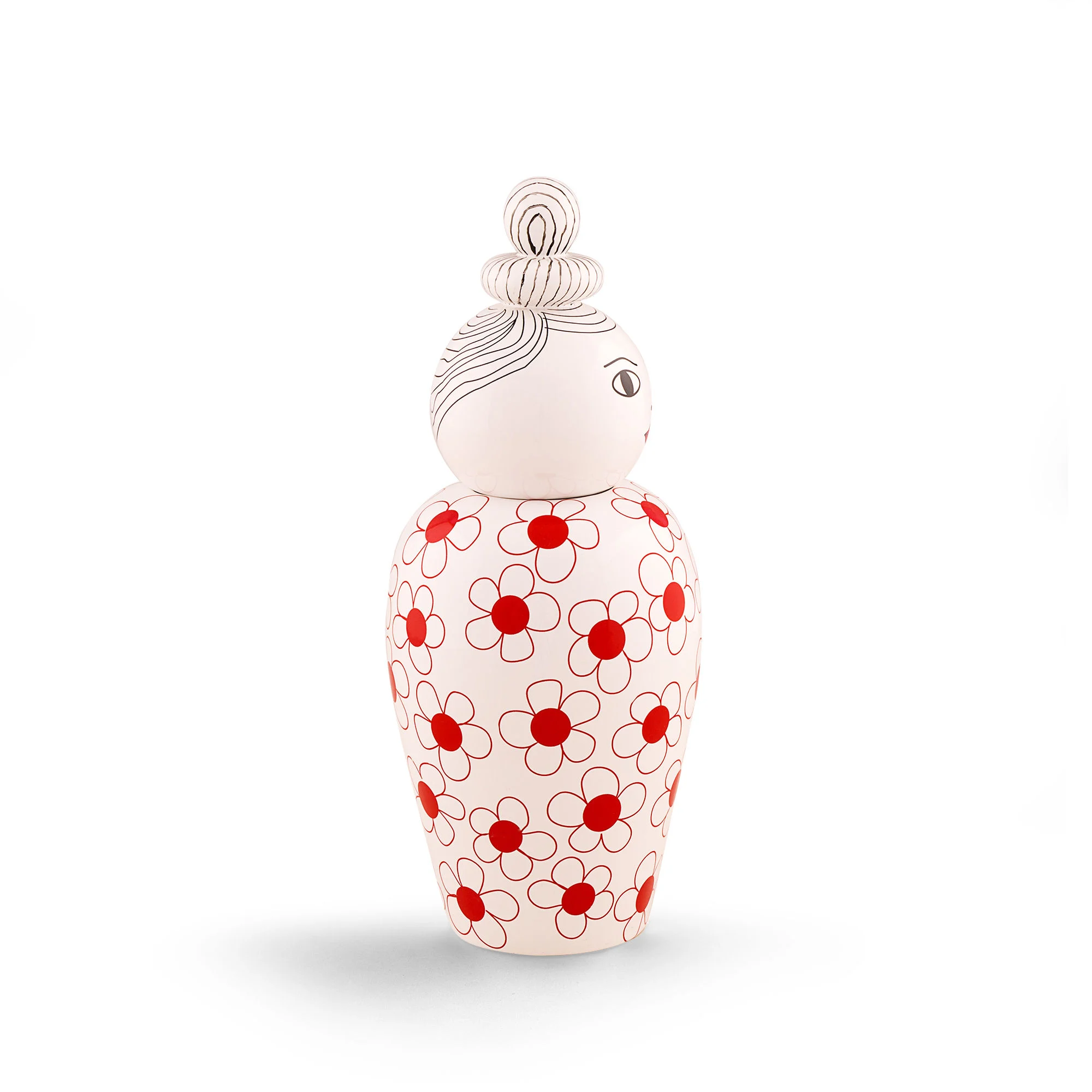CANOPIE LULA - Vase avec couvercle céramique | Rouge