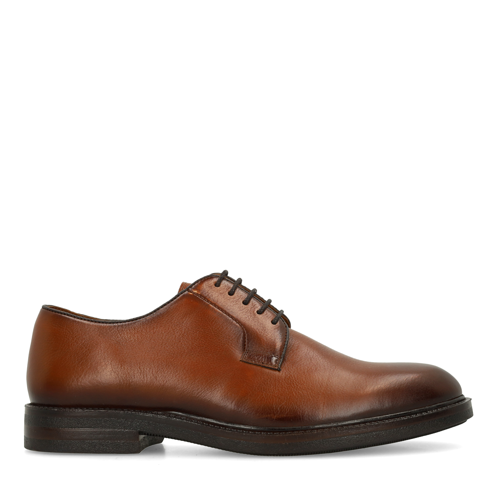 Cognac leren veterschoenen