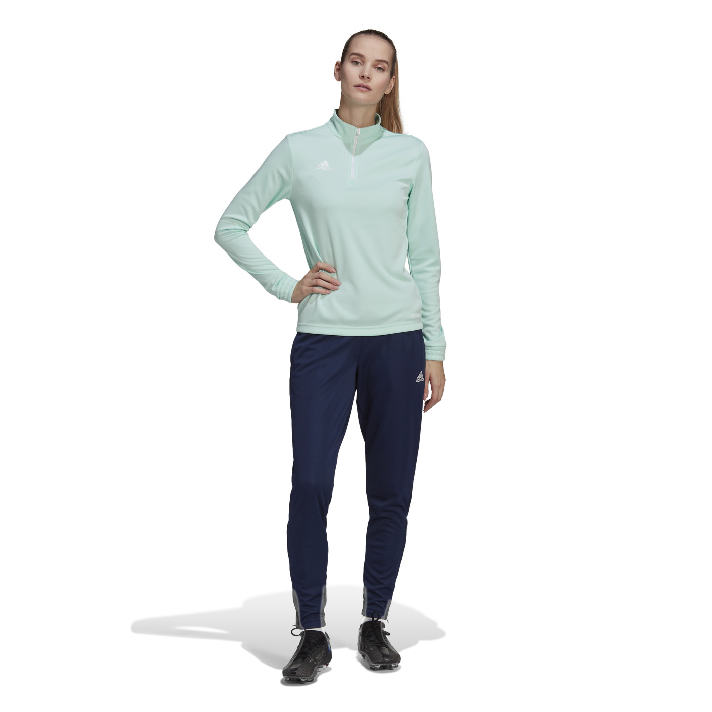 Adidas Entrada 22 Trainingstrui 1/4-Zip Dames Mintgroen Wit