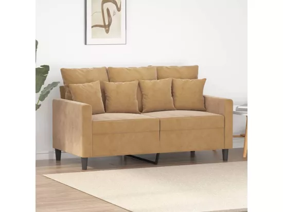 Canapé à 2 places Marron 120 cm Velours