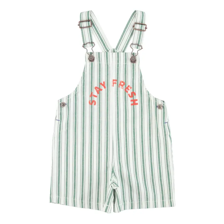 Piupiuchick Salopette Rayure Stay Fresh | Vert