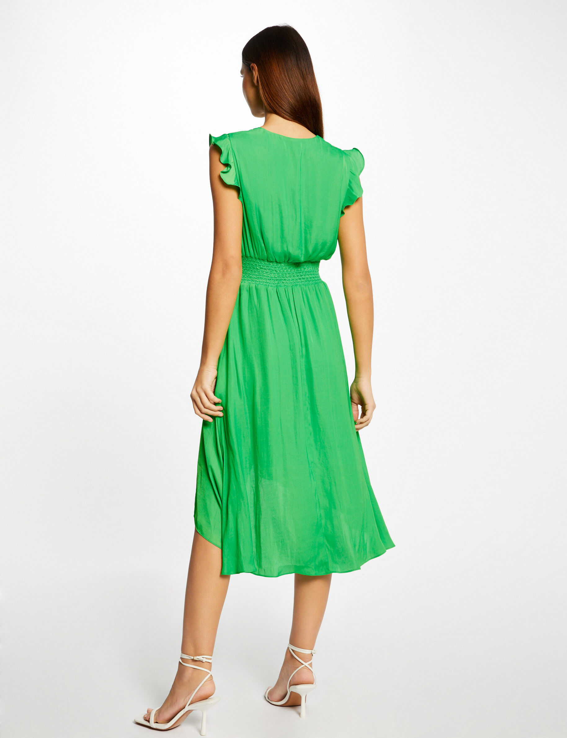 Robe droite fluide sans manches vert femme - vert