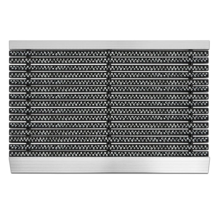 Deurmat - Profi Brush - Vuilvangmat met aluminium frame / Zwart-wit 40 x 60 cm