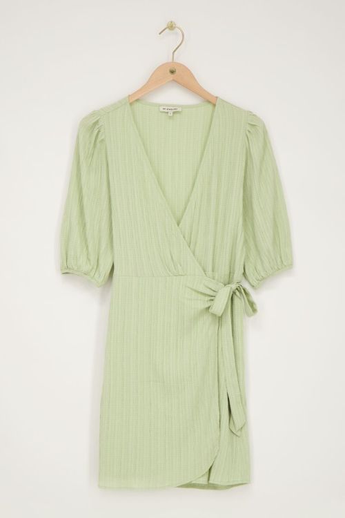 Groene crinkle wikkeljurk