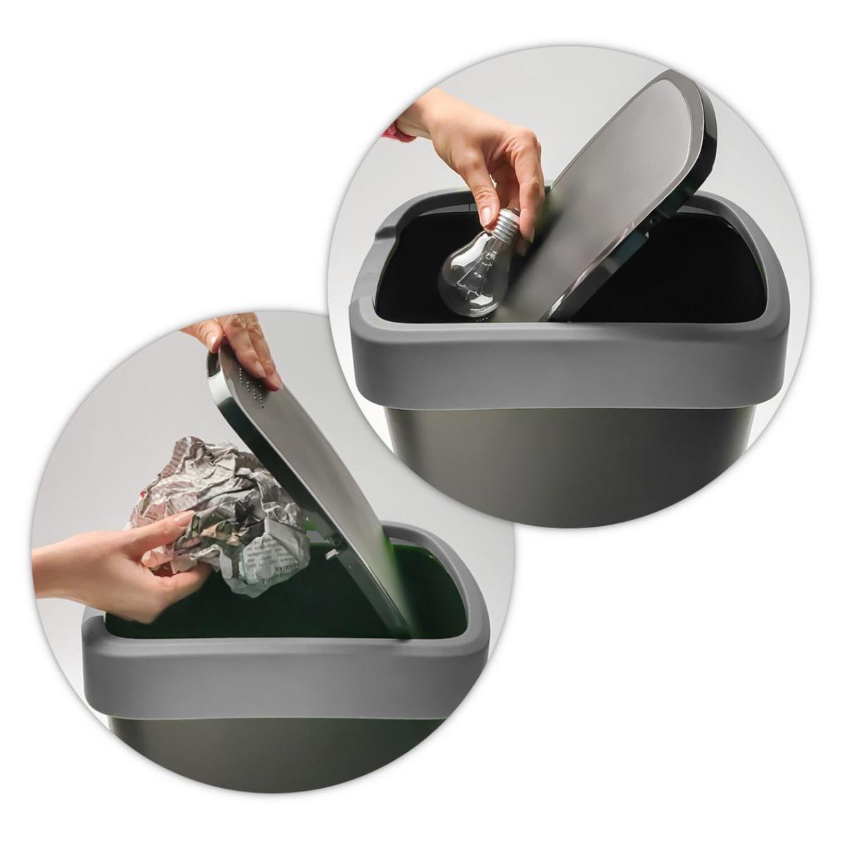 Rotho Twist 25 liter afvalbak - Silver