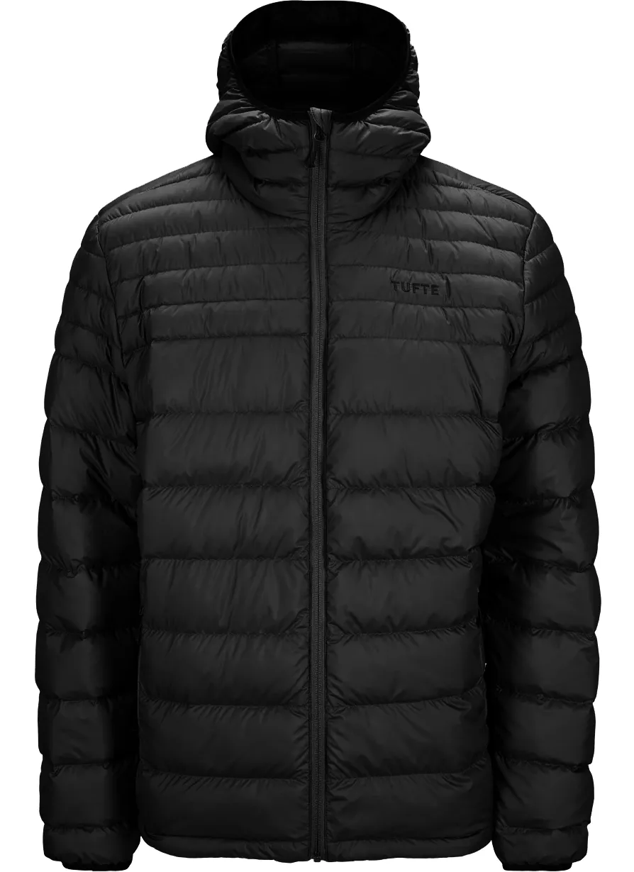 Tufte Wear Mens Down Light Hooded Jacket Black Beauty / Phantom