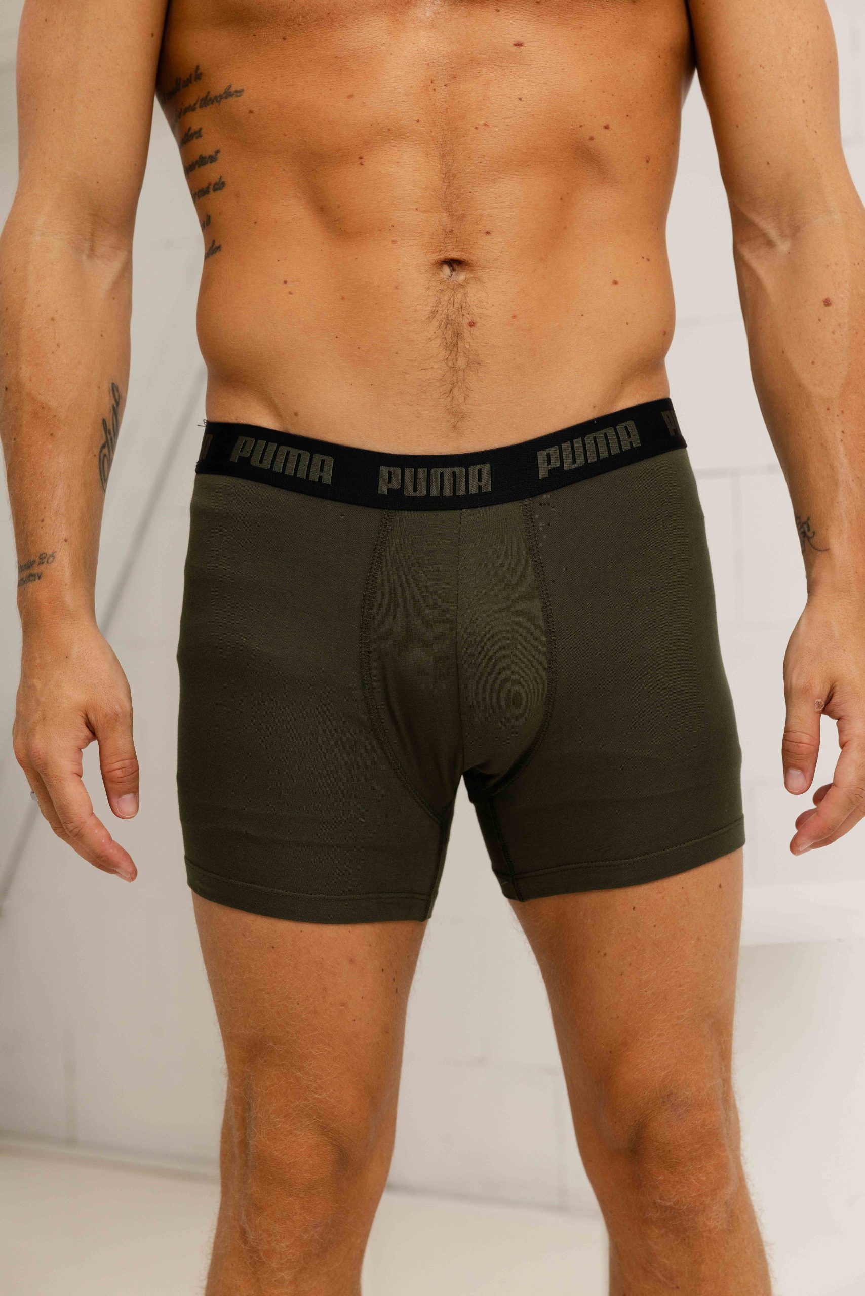 Puma Everyday Basic Boxershort Heren 3-Pack Groen/Zwart