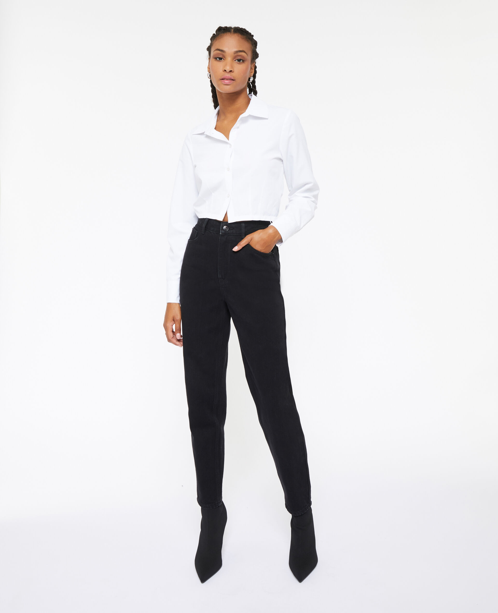 Jean mom taille haute - Noir