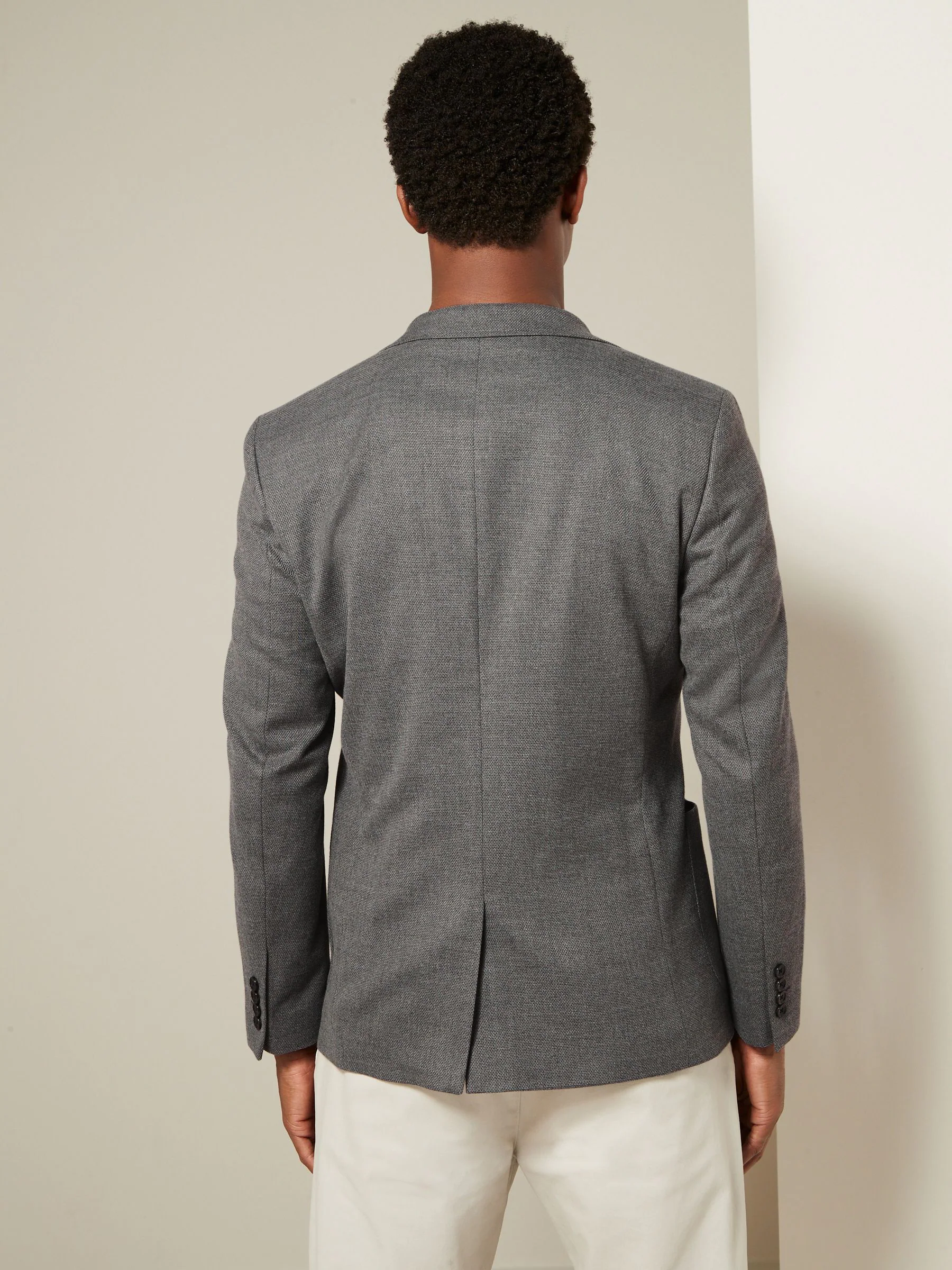 Grijs - Normale Pasvorm - Modieuze blazer met textuur