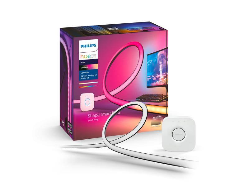 Philips Hue Play Gradient PC Lightstrip 3X 24/27 Starter Se Smarte Hintergrundbeleuchtung für Monitore