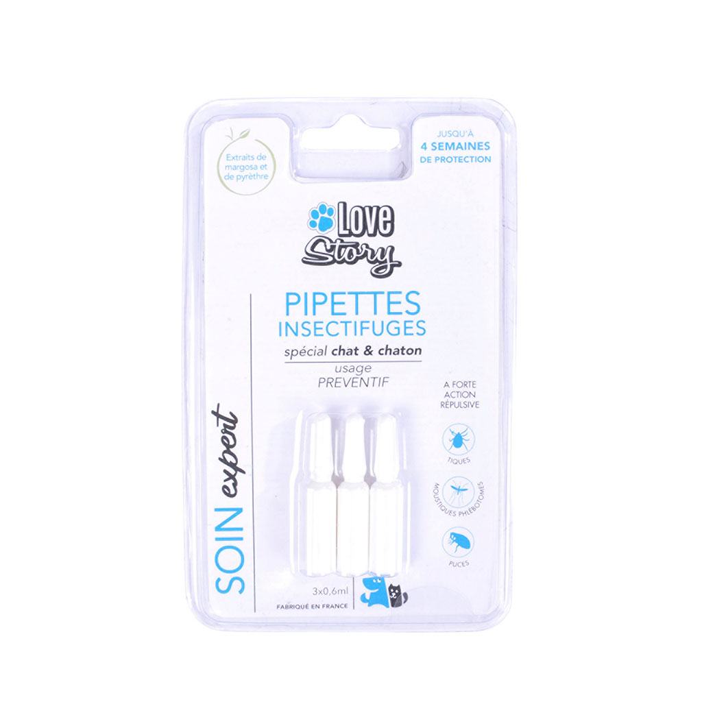 Pipette insectifuge chat x3