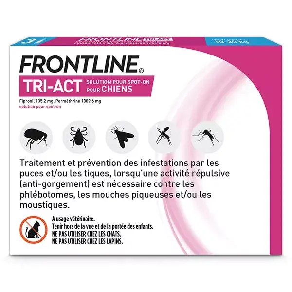 Frontline Tri-Act Cães M 10-20 kg 3 Pipetas