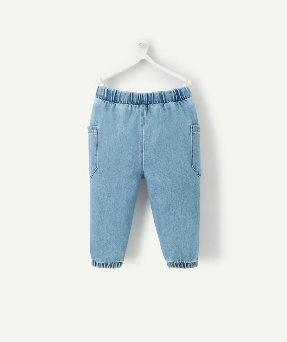 PANTALON DROIT BÉBÉ GARÇON EN DENIM LOW IMPACT AVEC CORDONS
