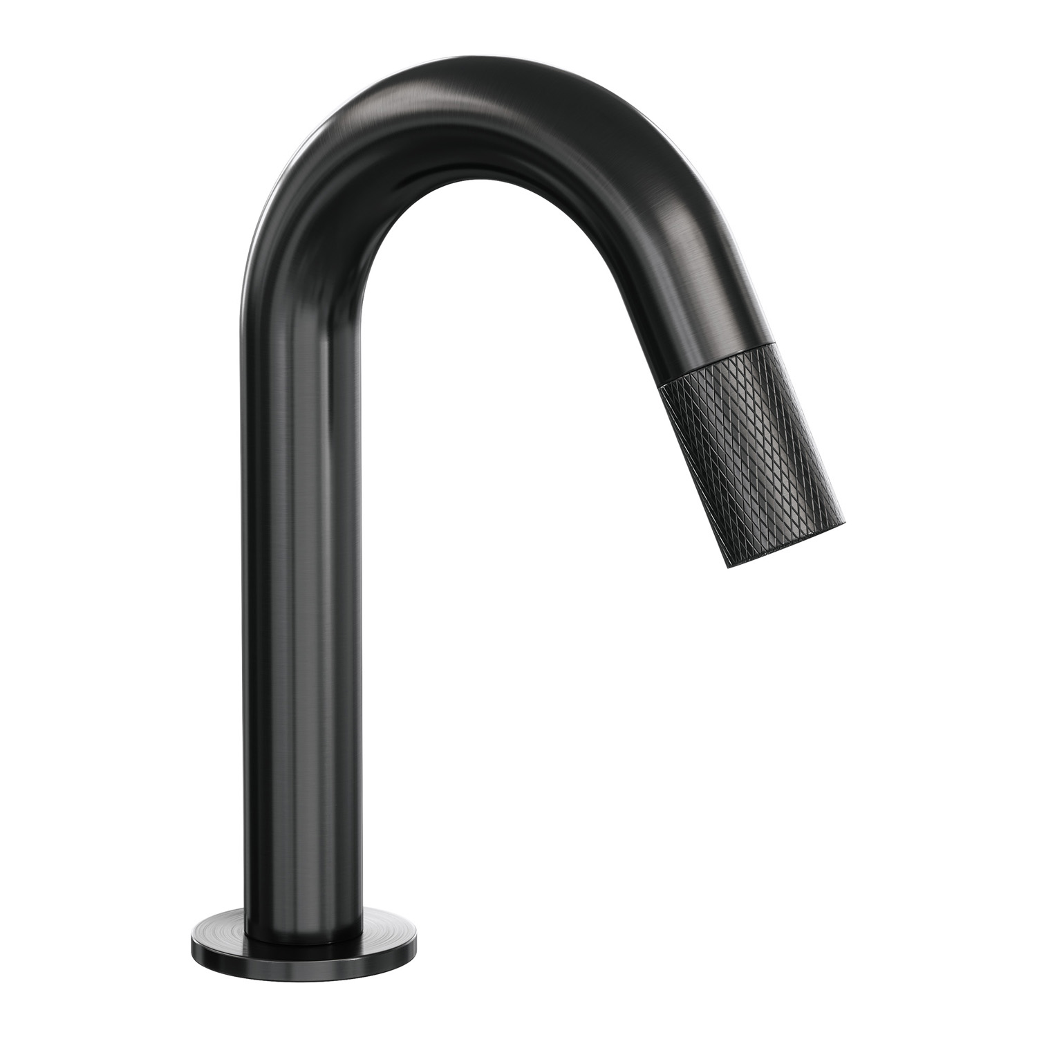 Brauer Gunmetal Carving opbouw fonteinkraan met gebogen uitloop gunmetal geborsteld PVD