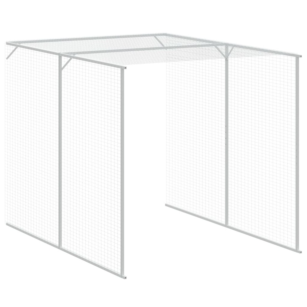 Poulailler avec cour anthracite 165x659x181 cm acier galvanisé