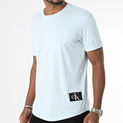 Tee Shirt Oversize Badge Round 3482 Bleu Clair