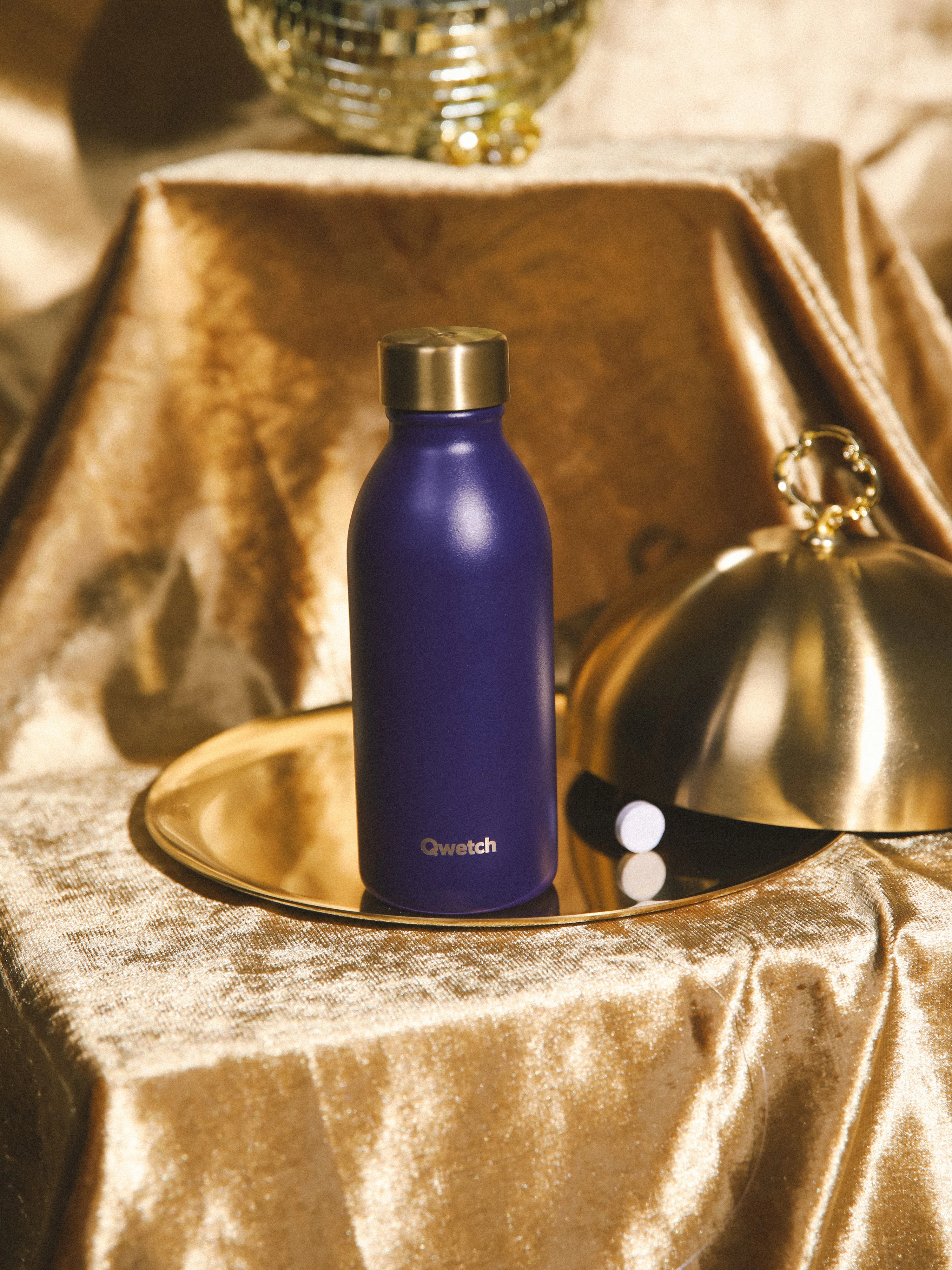 Bouteille Isotherme Icon Violet obscur & Or - Qwetch