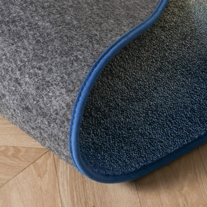 Organisch vloerkleed - Mellow Blauw/Geel