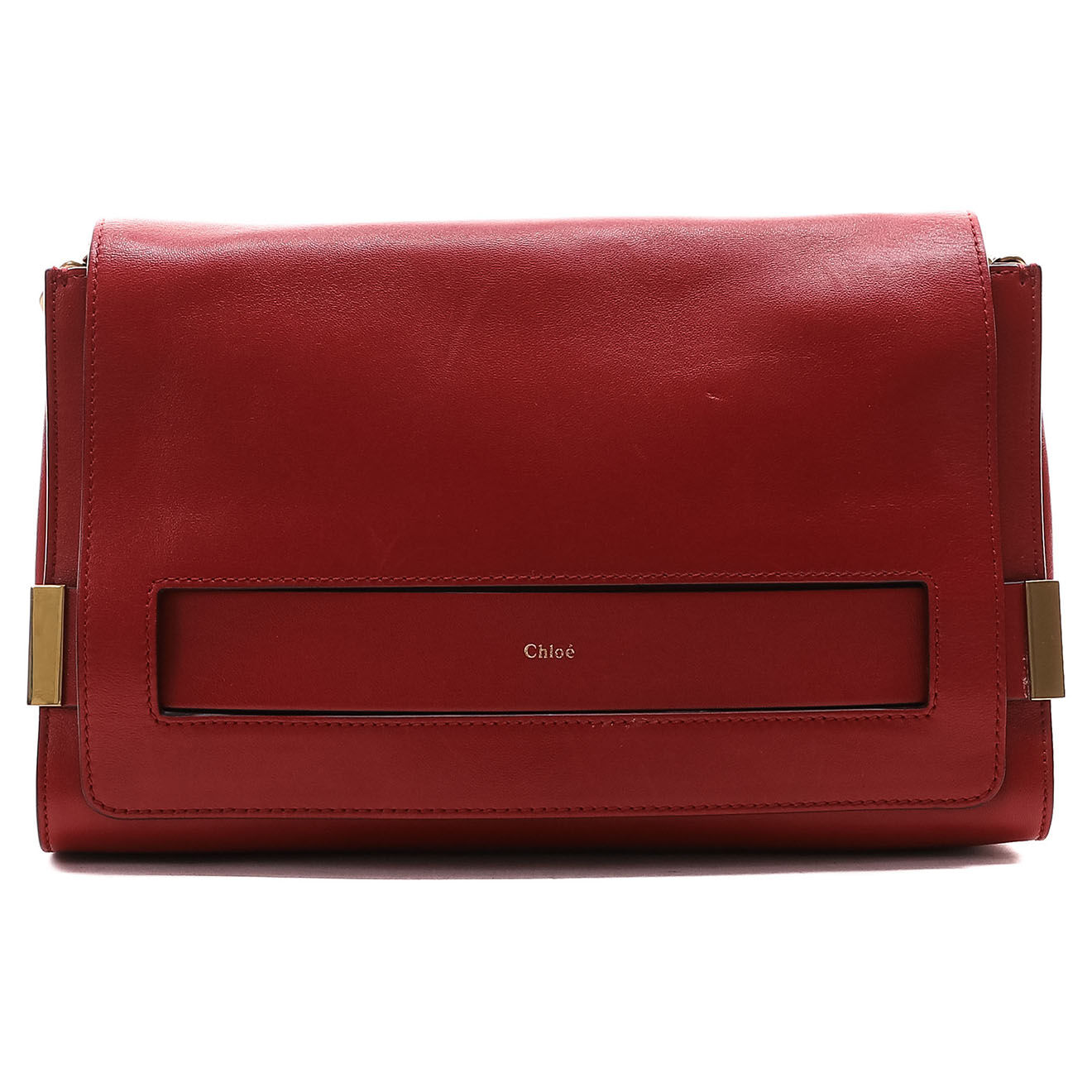 Chloé Sac bandoulière en Cuir bordeaux - Très bon état - Longueur 30 cm