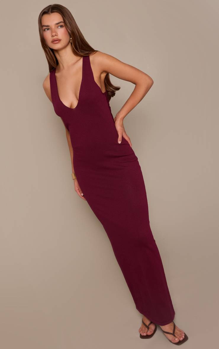 Prune Robe Maxi En Maille Fine Avec Détail Croisé