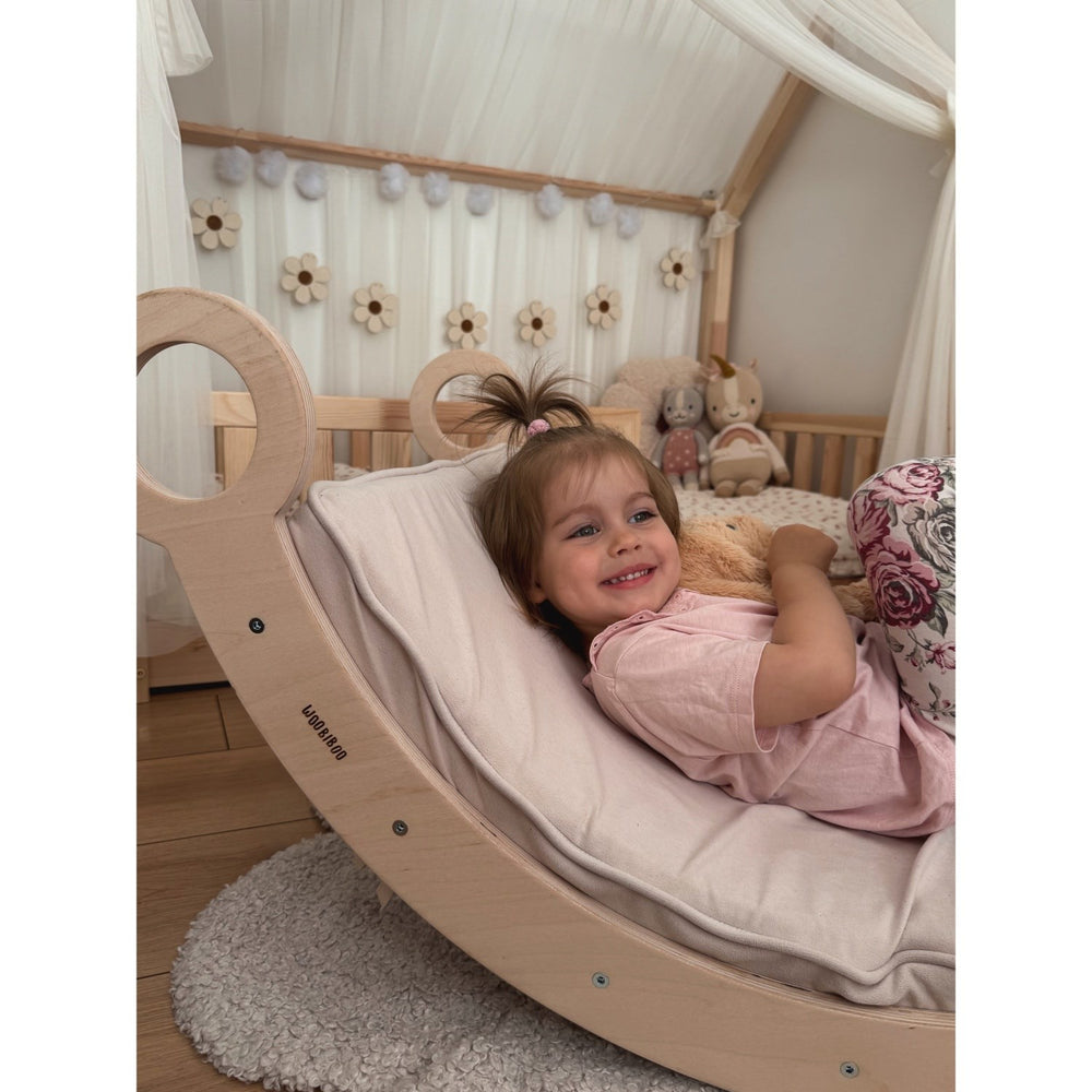 Køb Woobiboo Natural Montessori Rocker Med Beige Madras L