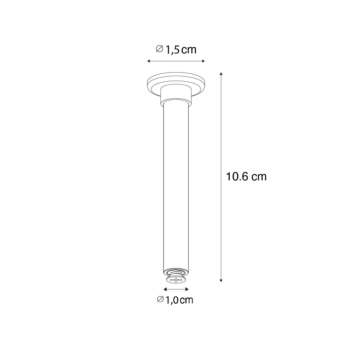 Ophanging rail wit 10,6cm 1-fase - Iconic Slimline