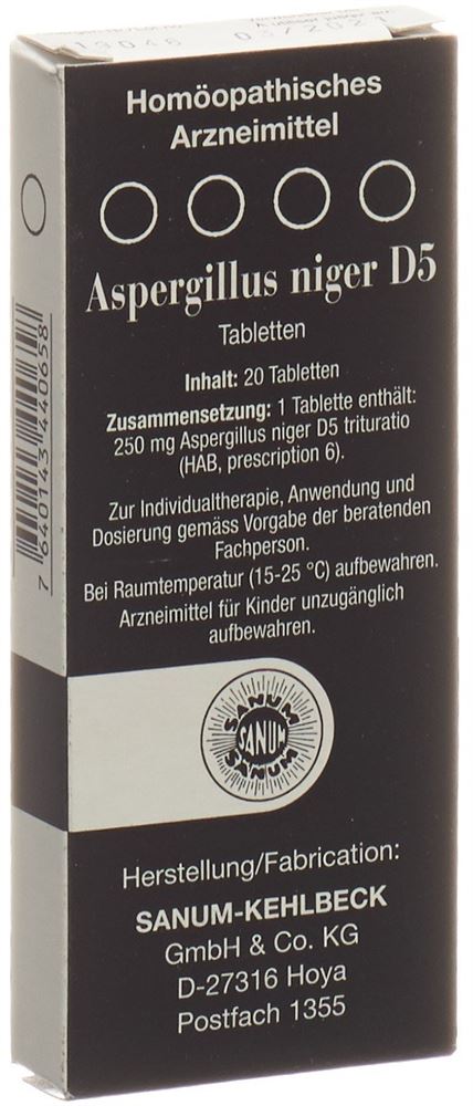 SANUM Aspergillus niger 5 D<br>20 Stück, Tablette