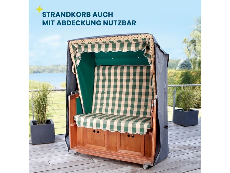 Hoberg Strandkorbabdeckung gross, 140 x 100 x 165 cm, grau Abdeckhaube, Strandkorb