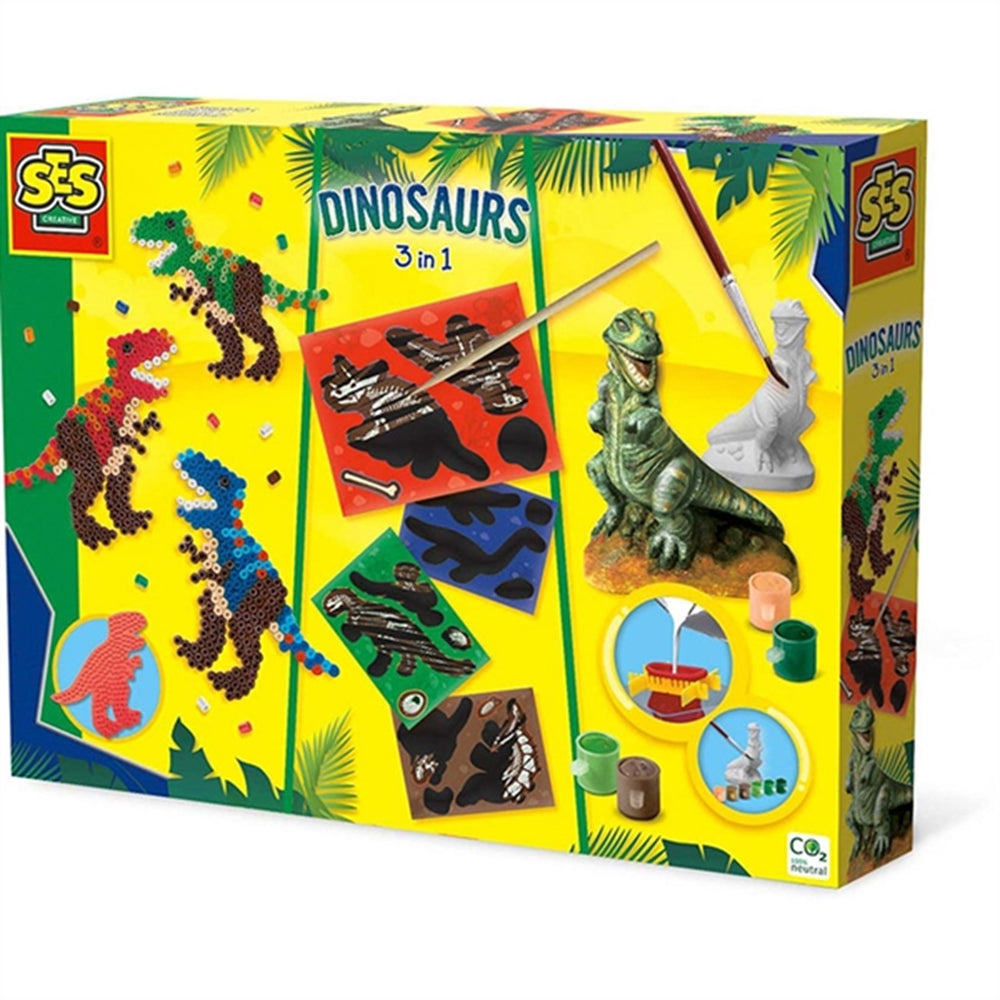 Køb SES Creative Støb og mal - Dinosaurus 3-i-1