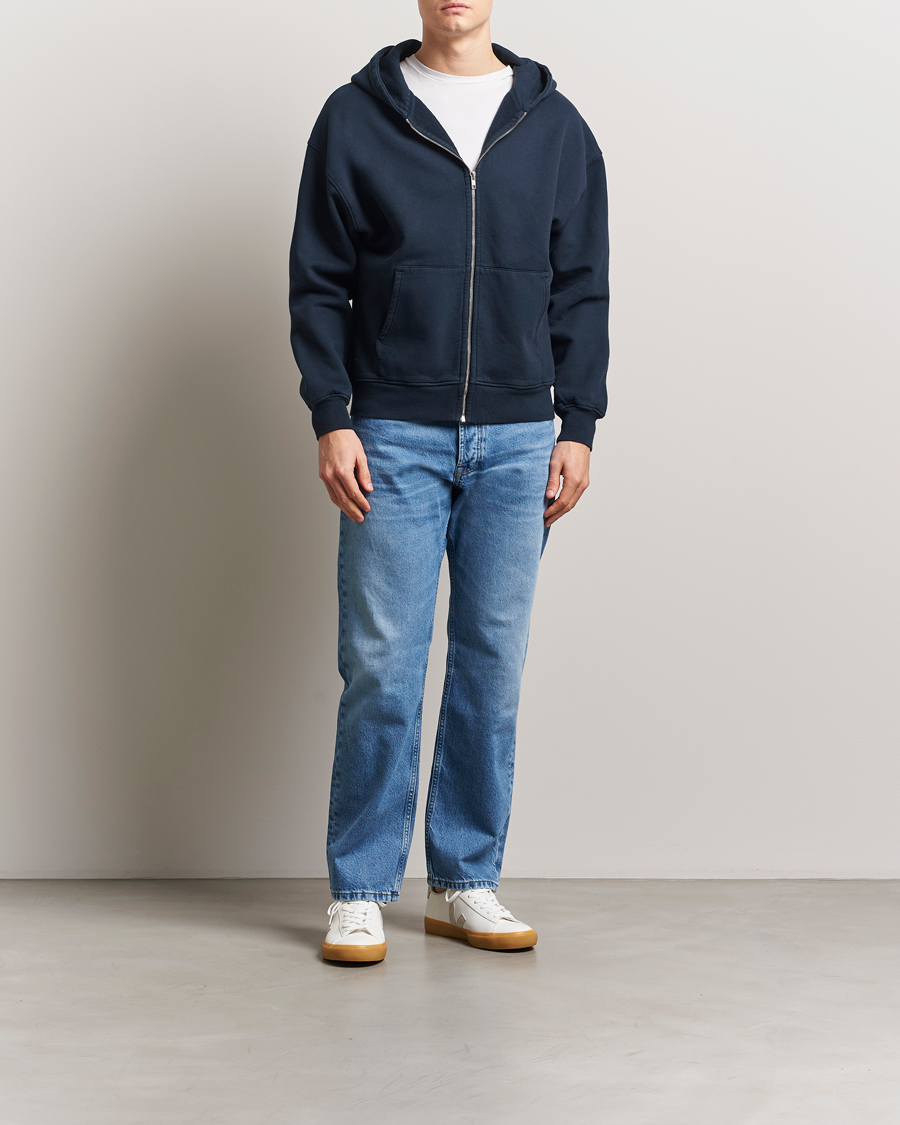 Colorful Standard Classic Organic Full Zip Hoodie Navy Blue