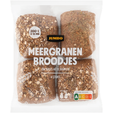 Jumbo - Meergranenbroodjes - 4 Stuks