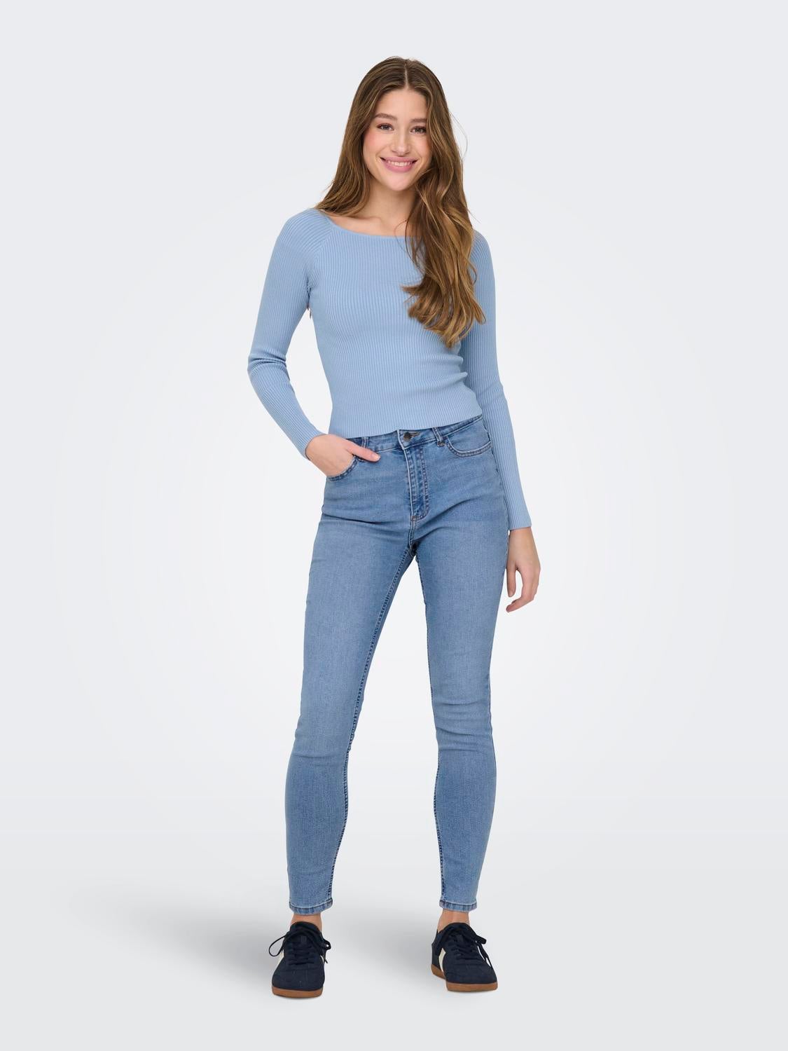 JDYMOON Hohe Taille Skinny Fit Jeans Medium Blue Denim