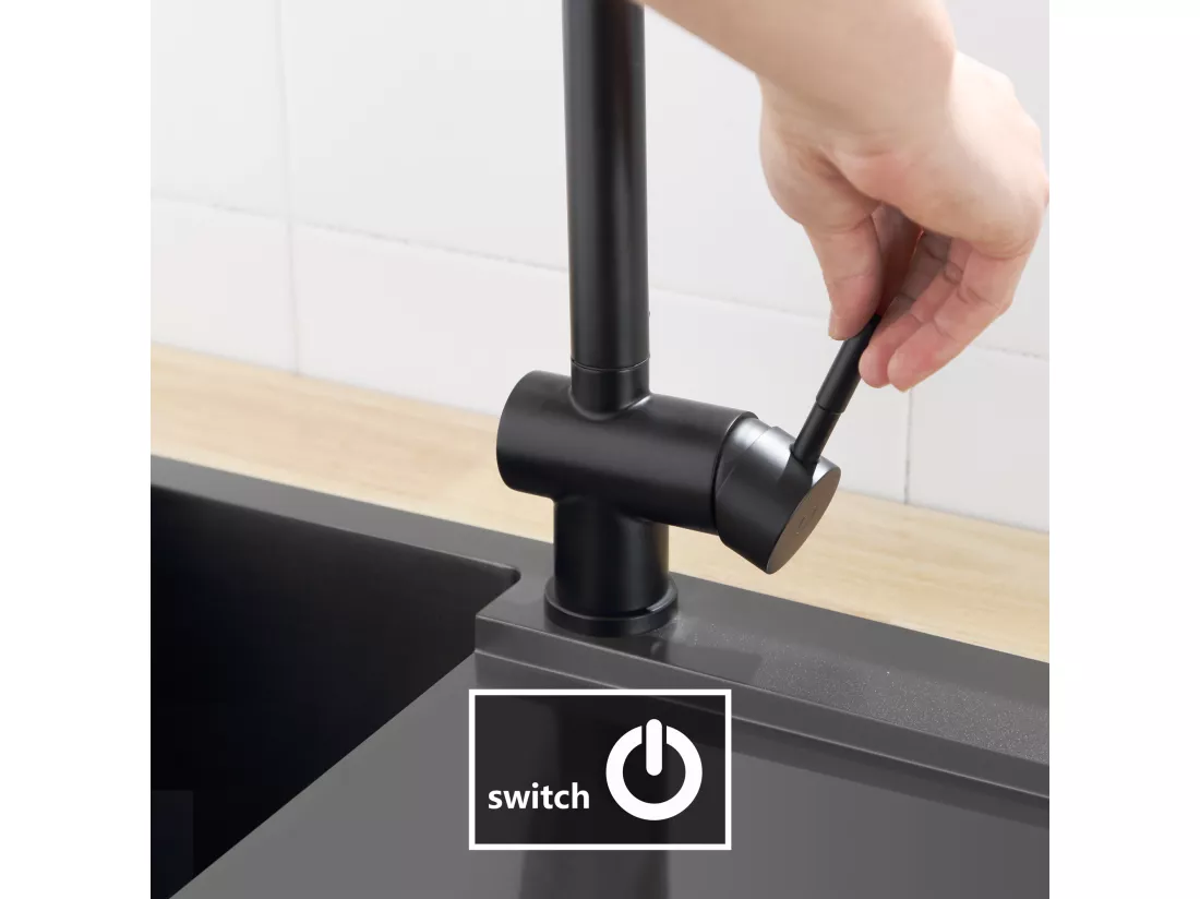Cecipa max Robinets de cuisine avec douchette extractible, levier unique rotatif à 360, Mitigeur d'évier de cuisine, 2 modes de pulvérisat,EU Modèle