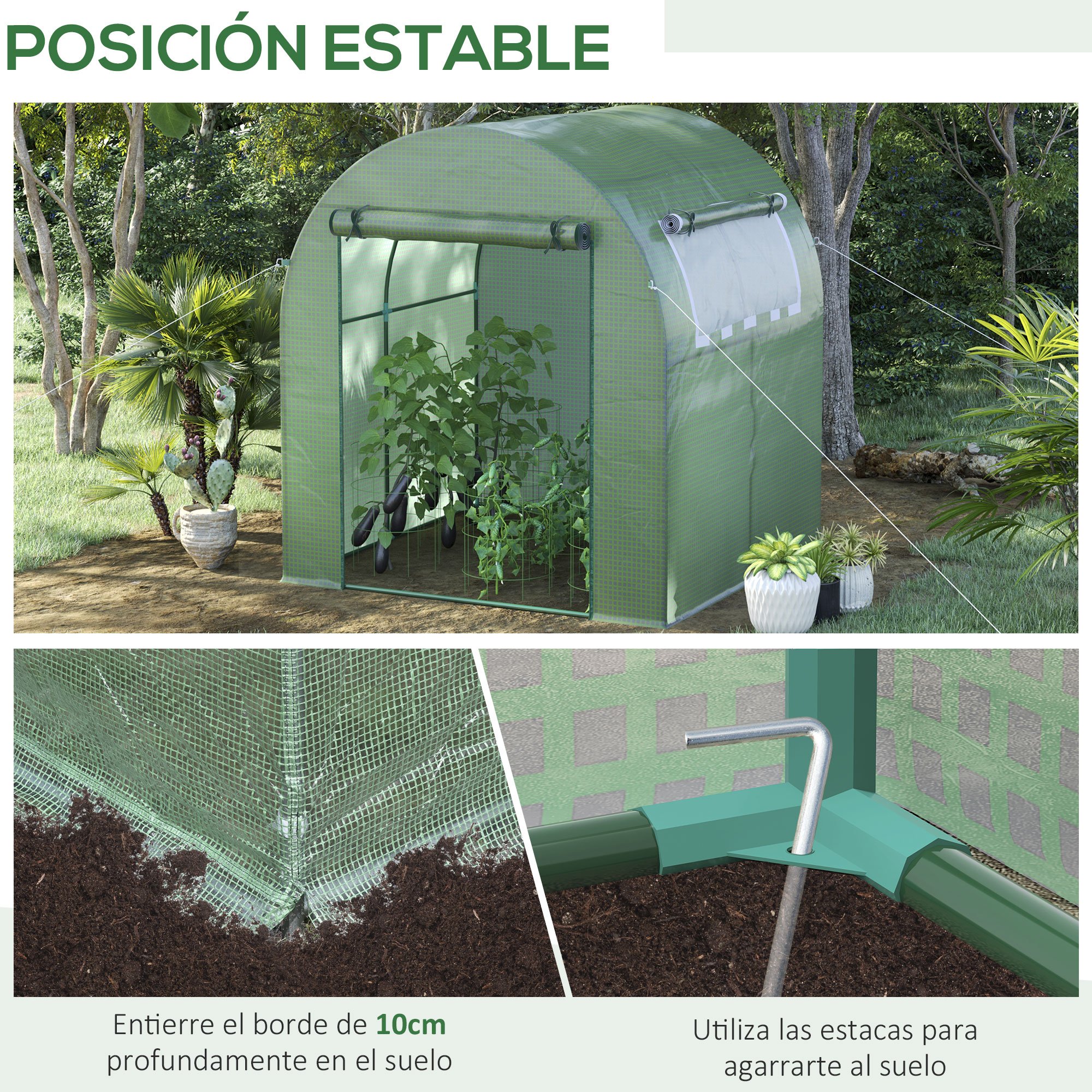 Estufa de jardim Outsunny Green